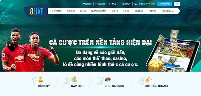 Nhà cái bóng đá trung gian uy tín 8live