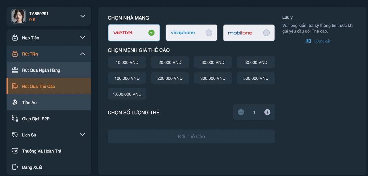 Nhiều phương thức rút tiền đơn giản