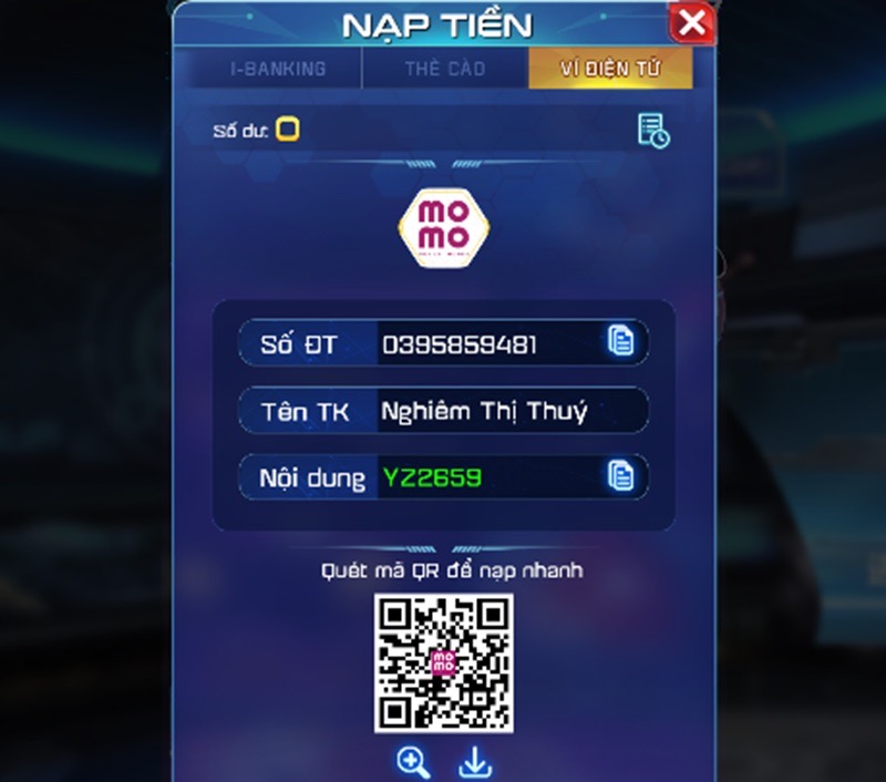 Cách nạp tiền vào tài khoản win79