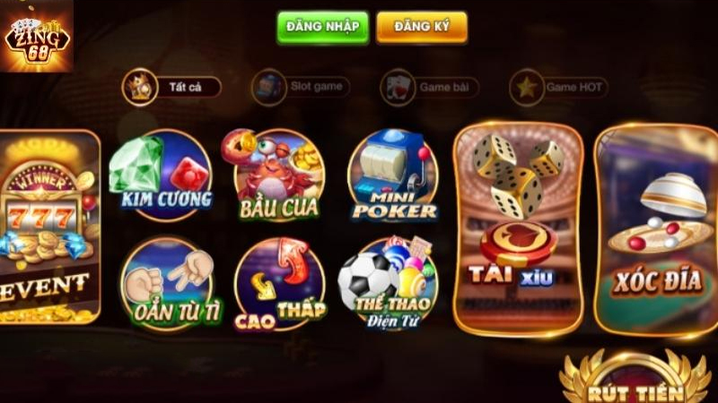 Zing68win với nhiều giải thưởng siêu khủng